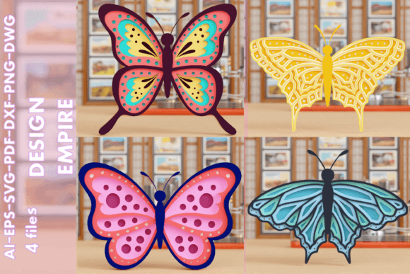 3D Butterfly Paper Cut SVG: Crafts & Graphics