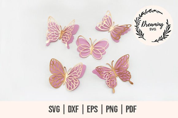 3D Butterfly SVGs for Laser Ornaments