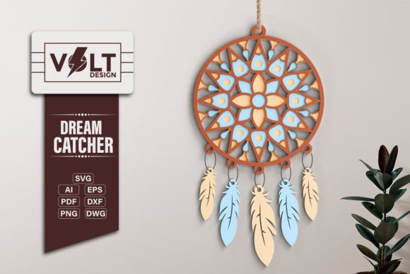 3D Dream Catcher SVG for Wall Decor & Laser Cutting