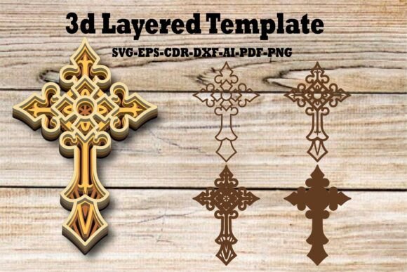 3D Layered Christian Cross: Laser Cutting & Wall Decor