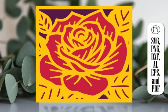 3D Rose SVG for Laser Cutting & Wall Decor