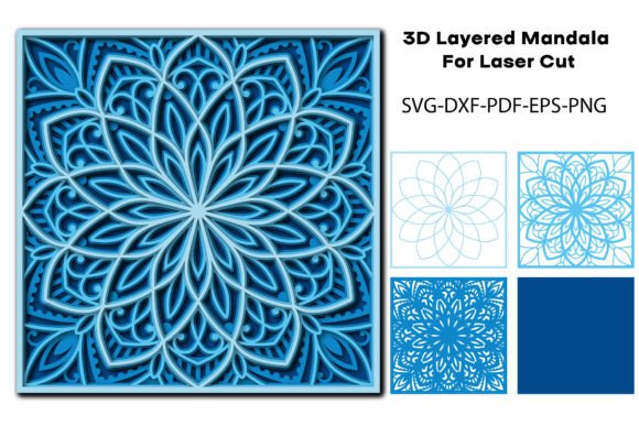 3D SVG Mandala for Shadow Boxes