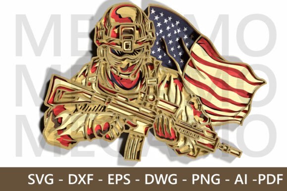 A Designer’s Take on the American Soldier Layered SVG