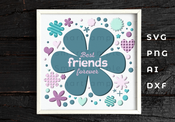 Best Friends Forever Shadow Box SVG: A 3D SVG Review
