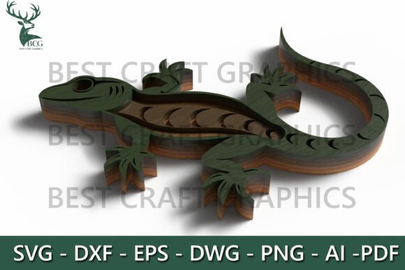 Chameleon SVG for Laser Cutting Wall Decor