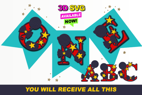 Circus Alphabet 3D SVG for Wall Decor & Laser Cutting