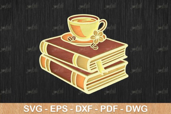 Coffee Books SVG: Laser Cutting Wall Decor