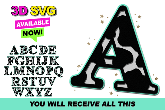 Cow Print Alphabet 3D SVG: A Designer’s Review