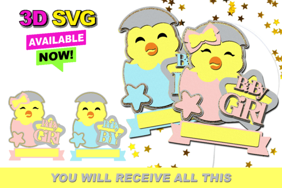 Cute Chick Topper: Laser Cutting & Cake Toppers