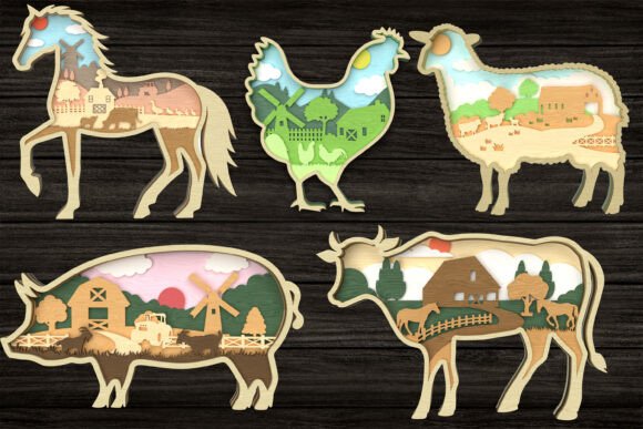 Farm Animal Laser Cutting & Wall Decor SVG