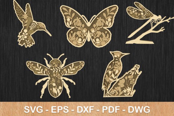 Floral Wildlife SVGs for Laser Wall Decor