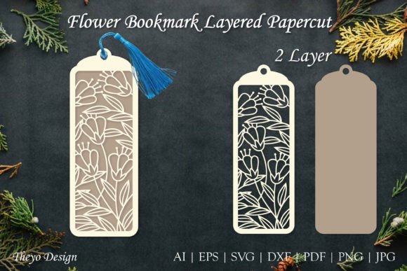 Flower Bookmark Papercut for Signs & Laser Cutting