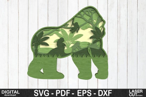 Gorilla Jungle SVG: Laser Cutting & Wall Decor