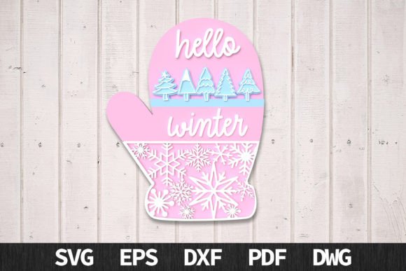 Hello Winter Sign 3D SVG for Laser Cutting