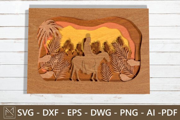 Jesus Donkey 3D SVG for Laser Cutting Wall Decor