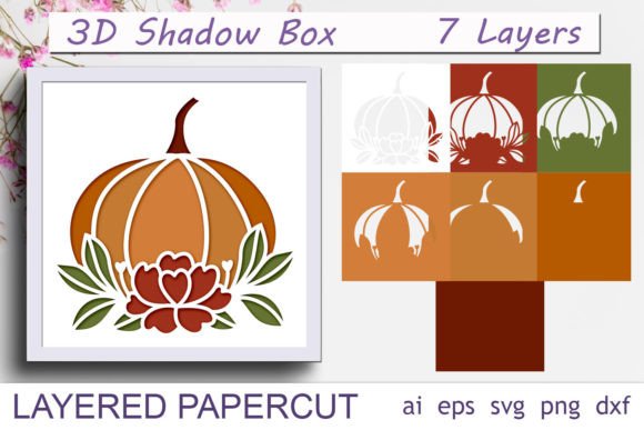 Pumpkin Layered SVG for Laser Cutting & Shadow Boxes