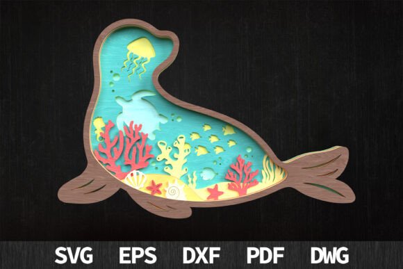 Seal Ocean Scene 3D SVG Laser Cut Review