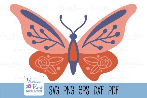 Simple Butterfly Floral Layered SVG PNG for Crafts & Graphics