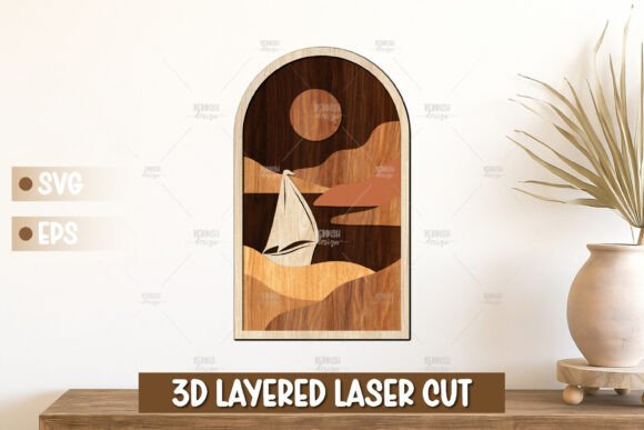 Sunset Sailing 3D Laser Wall Decor