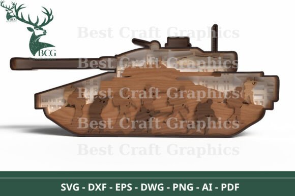 Tank SVG for Laser Cutting & Wall Decor
