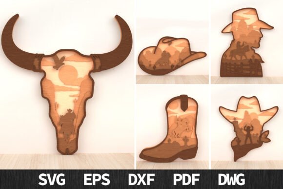 Wild West Cowboy SVG for Laser Cutting & Wall Decor